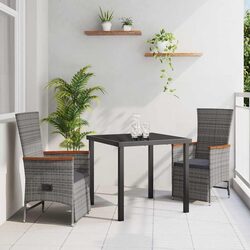 Your Friendly 3-Piece Grey Garden Dining Set Awaits