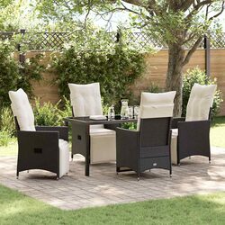 Chic Outdoor Dining Set: 5 Pieces with Cushions