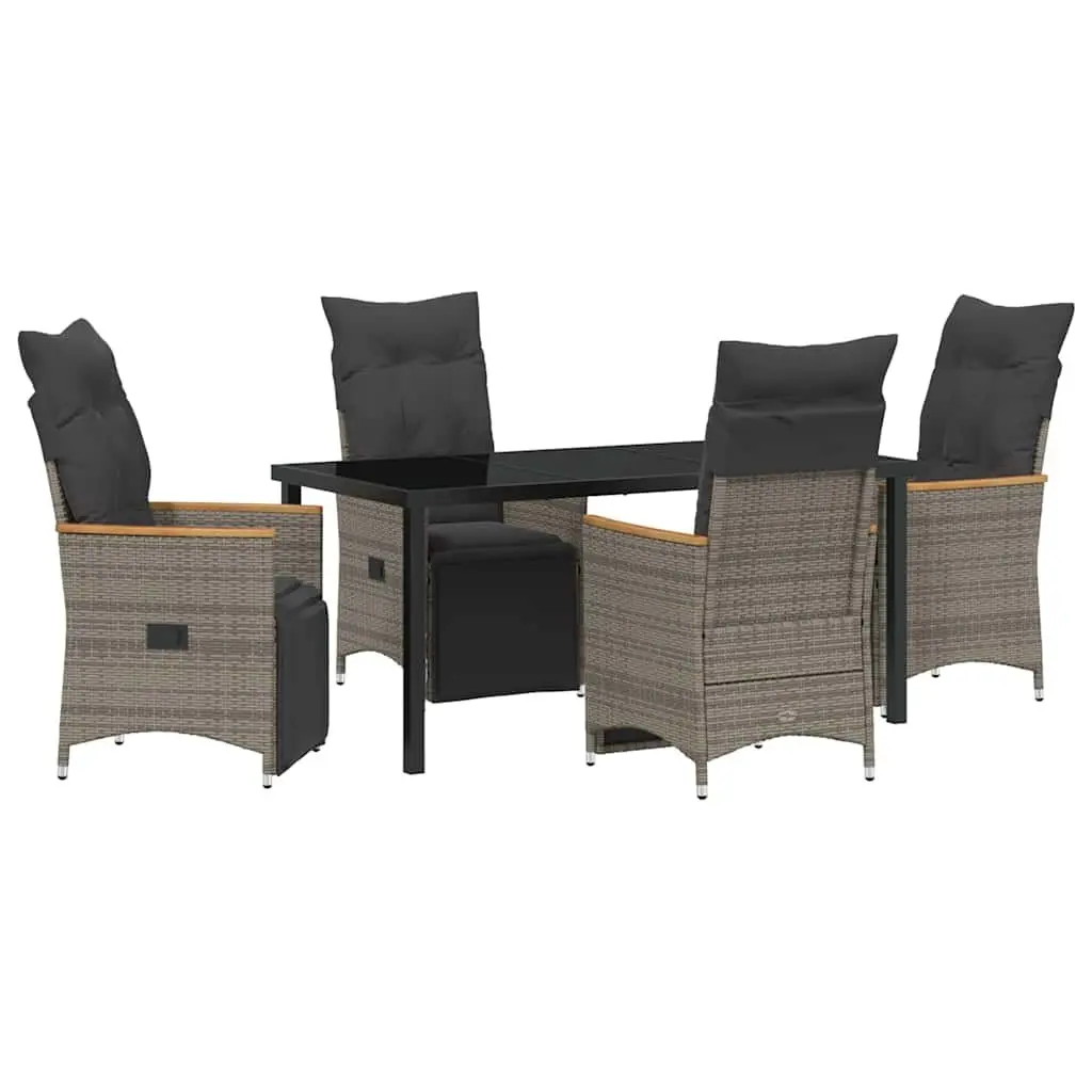 5-Piece Grey Garden Dining Set