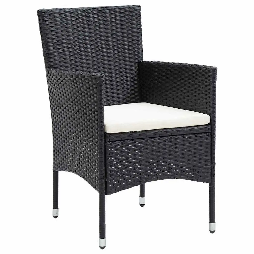 Garden Dining Set Modern Black 5 Piece Outdoor Furniture Patio Table Chairs