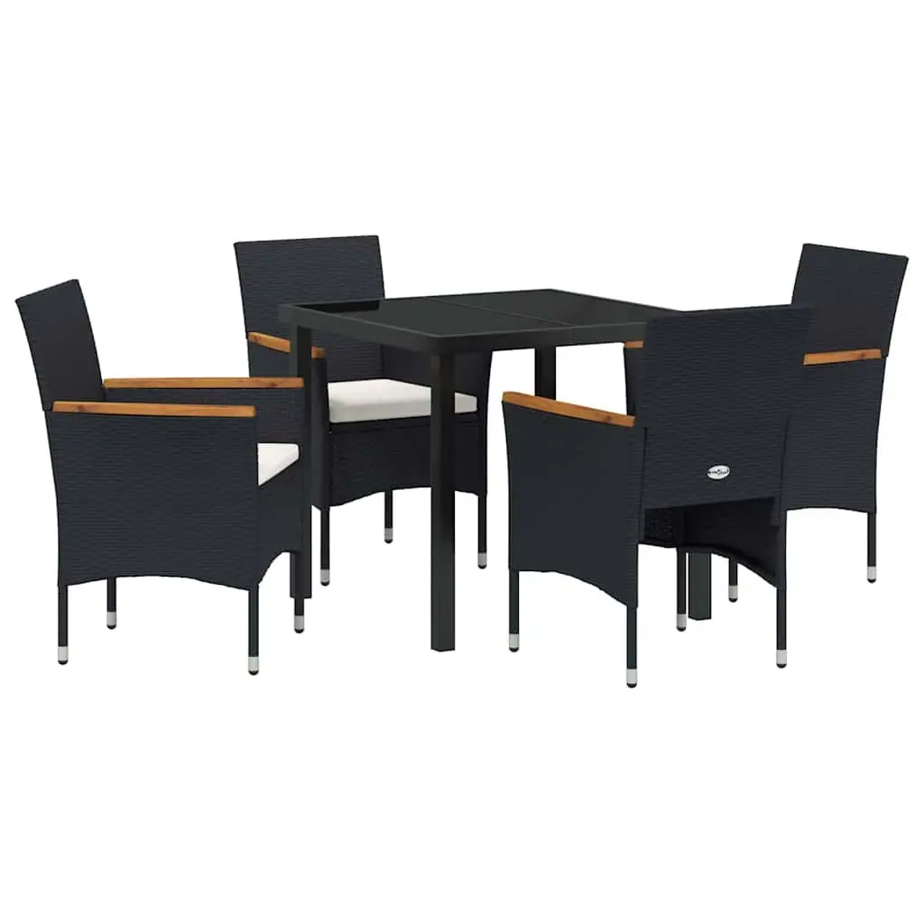 Outdoor Furniture Patio Dining Set 5 Pieces Modern Black Table and Chair Combination
