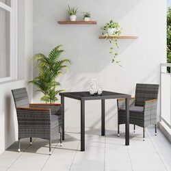 Friendly 3-Piece Grey Garden Dining Set for Your Outdoor Space