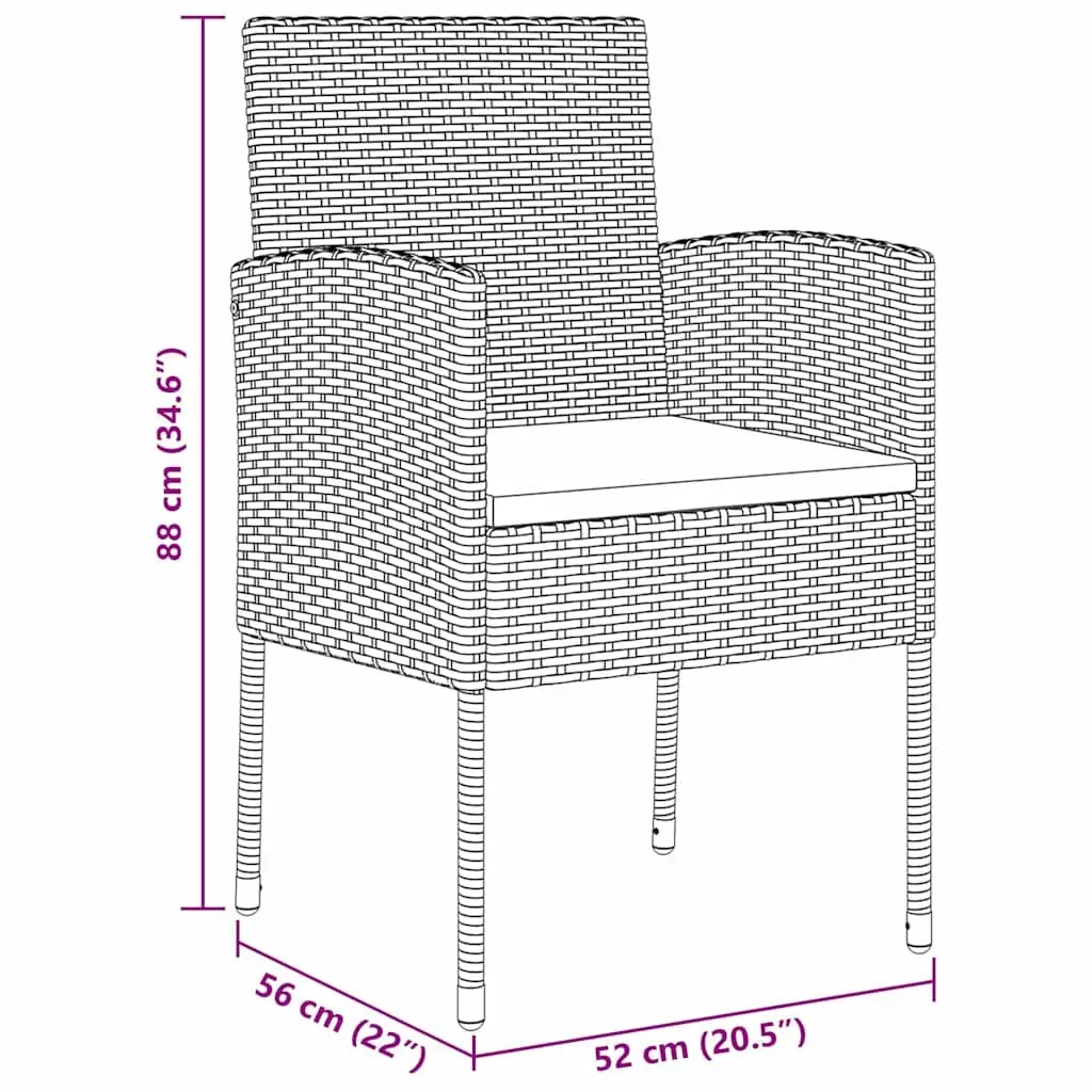 Garden Dining Set Outdoor Furniture 5 Pieces Grey Poly Rattan Table Chairs