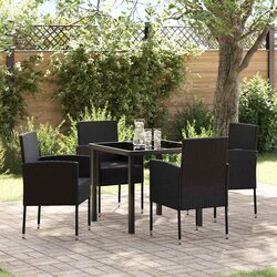 Friendly and Versatile 5 Piece Garden Dining Set - Black
