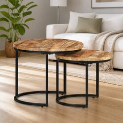 Friendly Nesting Tables - Solid Mango Wood for Your Home