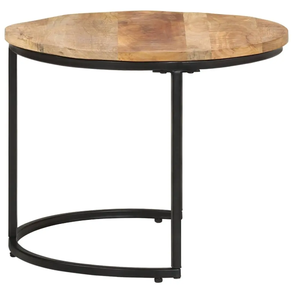 Nesting Tables Solid Wood Mango Brown 2 Piece Coffee Table Living Room Furniture