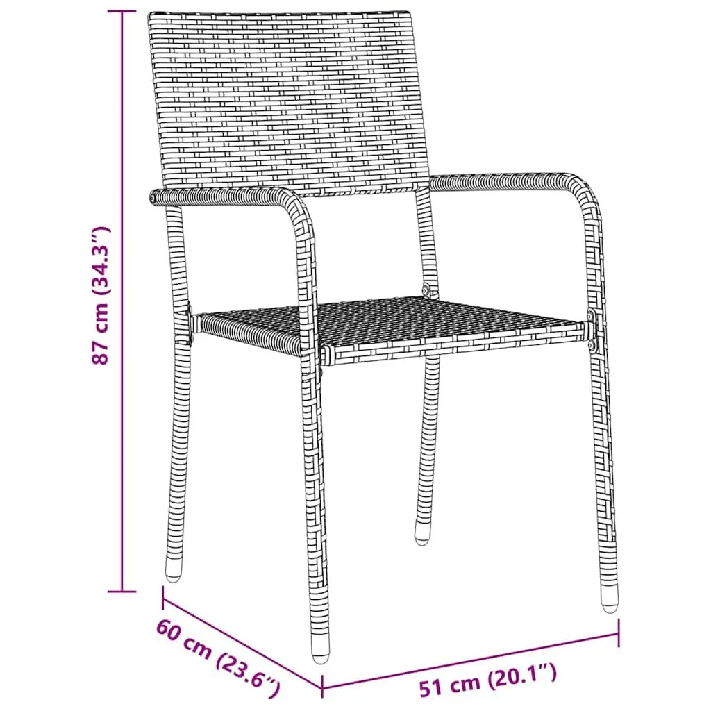 Garden Dining Set 5 Piece Outdoor Furniture Grey Poly Rattan Table Chairs