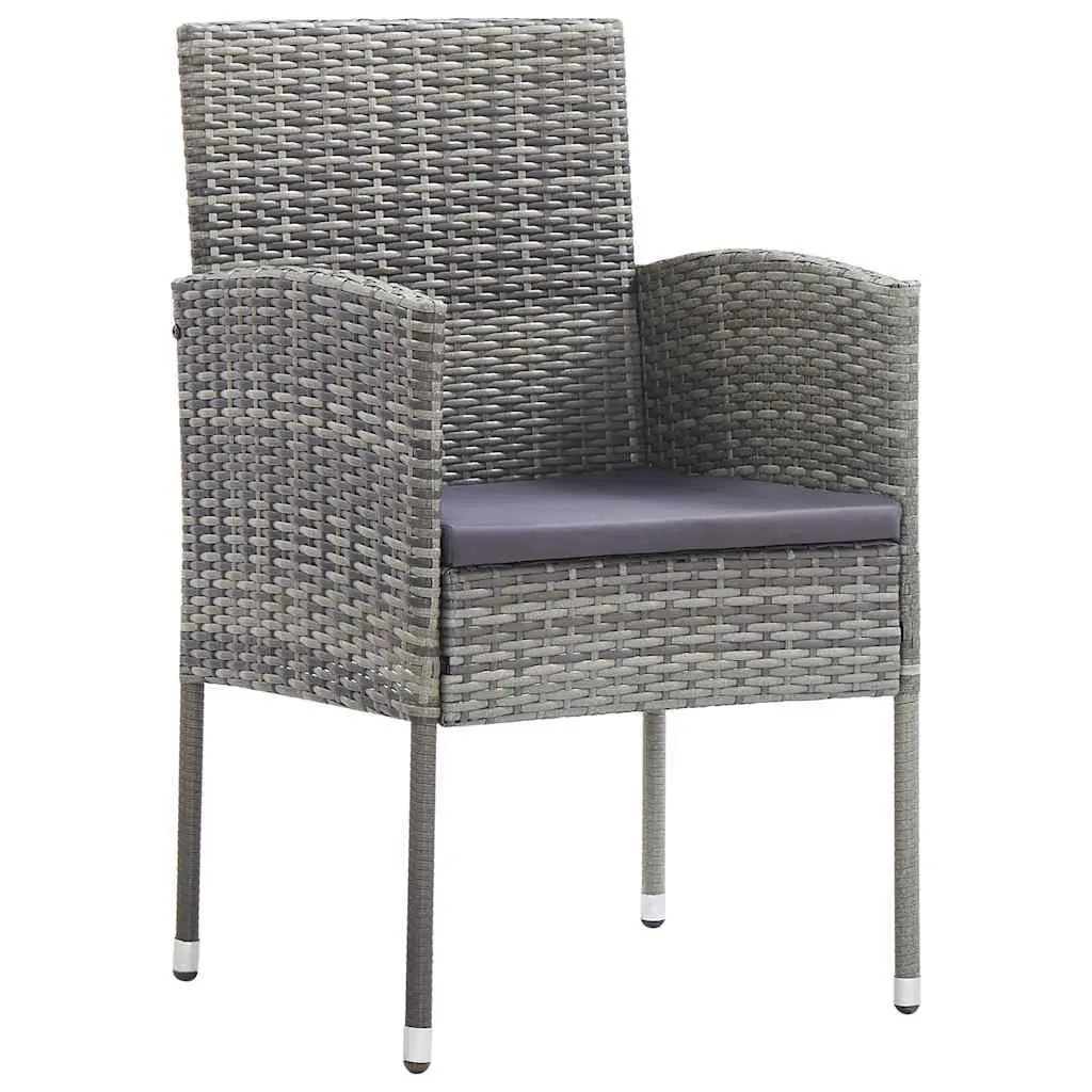 Garden Dining Set 5 Piece Outdoor Furniture Table Chairs Cushion Grey Patio