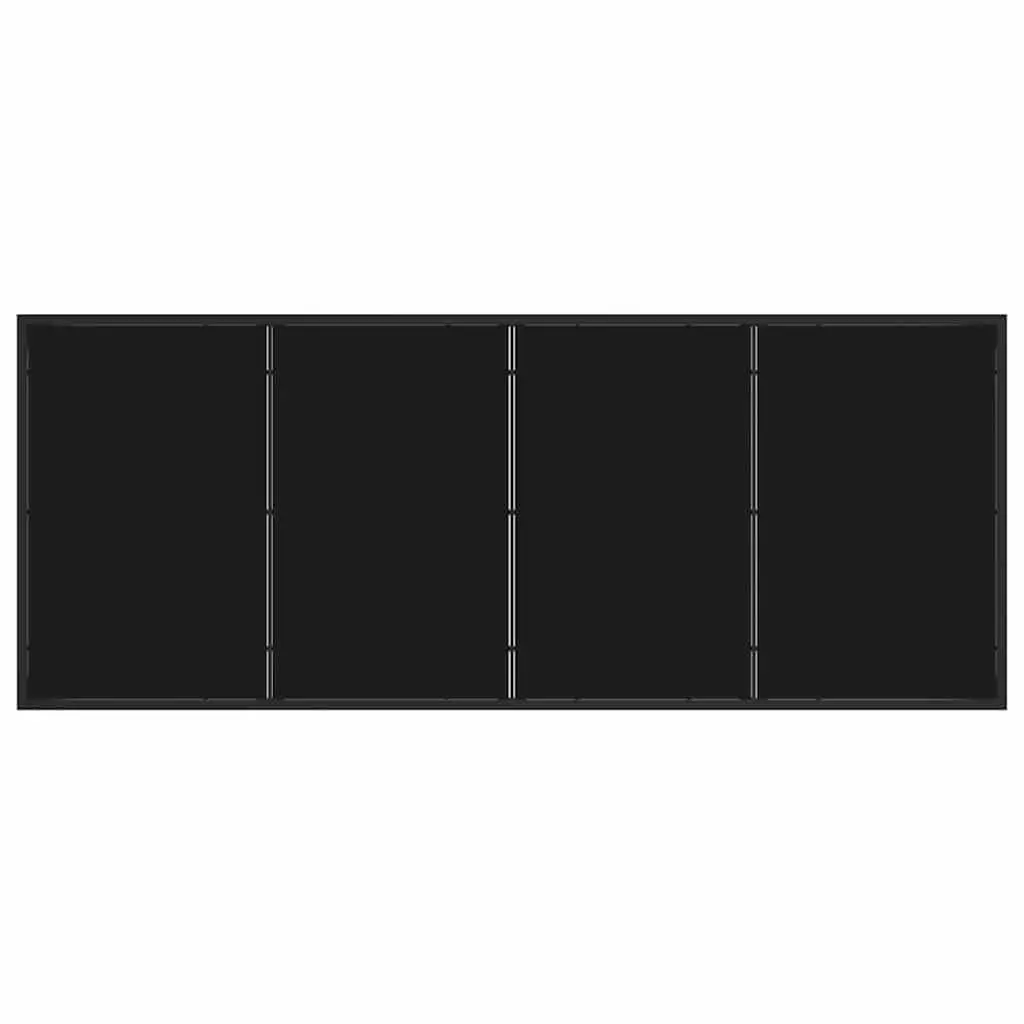 Outdoor Dining Set 7pcs Black Poly Rattan Garden Furniture Tempered Glass Table