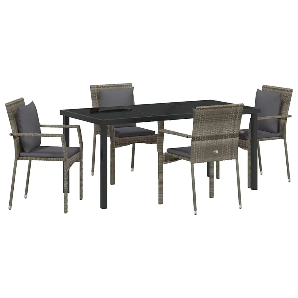 5 Piece Grey Garden Dining Set