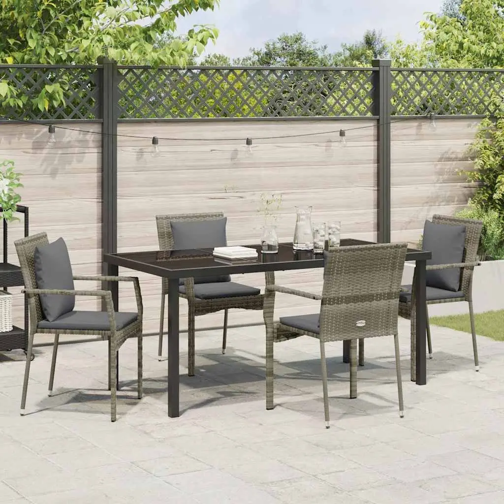 5 Piece Grey Garden Dining Set