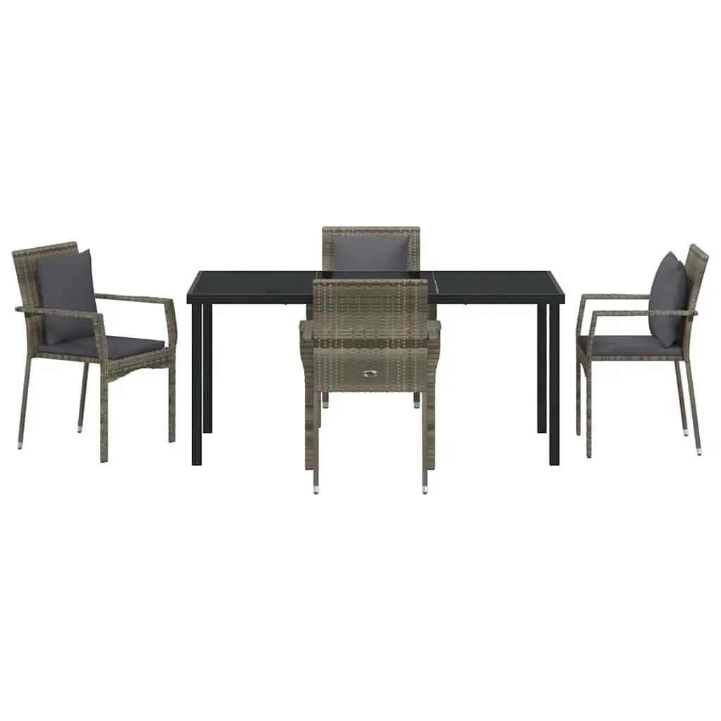 5 Piece Grey Garden Dining Set