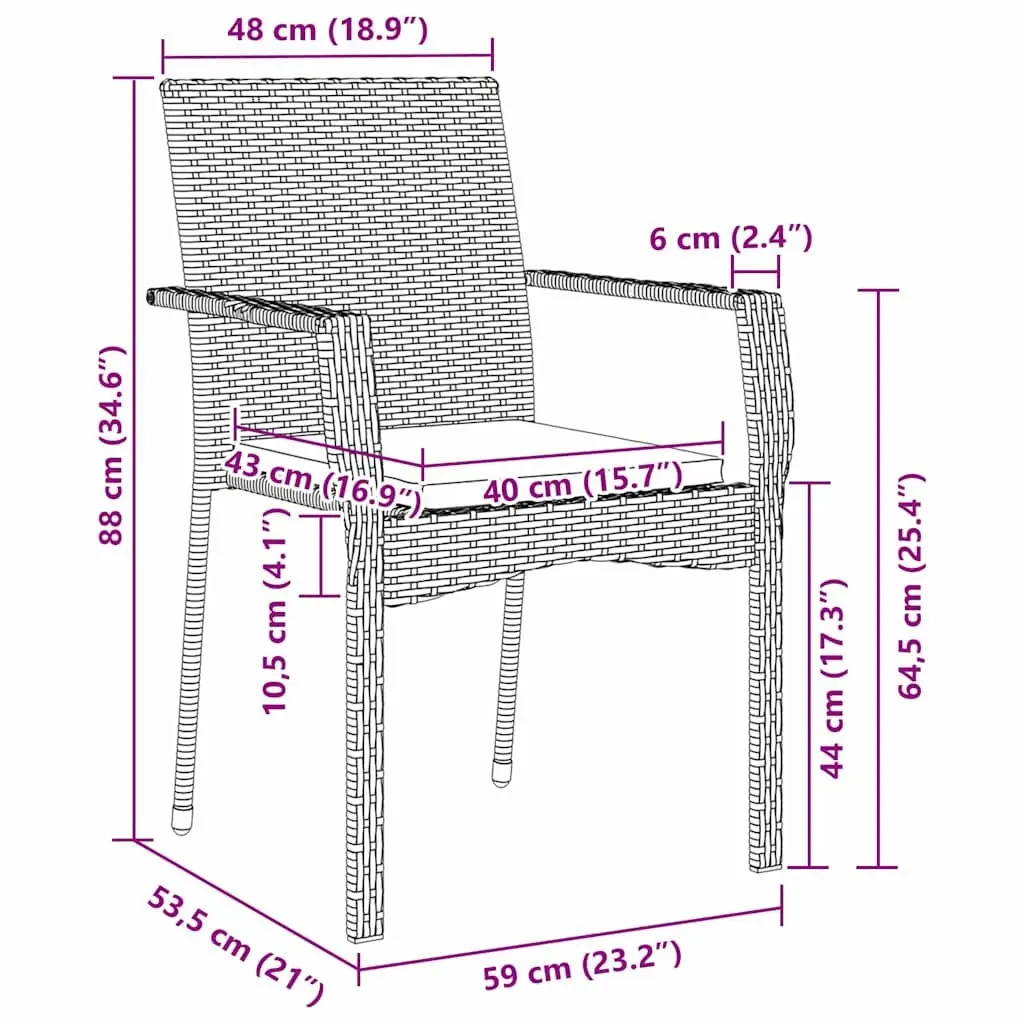 Garden Dining Set 3 Pieces Grey Outdoor Furniture Patio Rattan Chairs Table