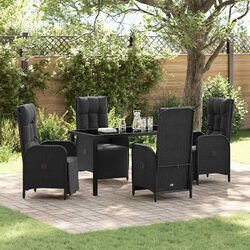 Garden Dining Set 5 Pieces Outdoor Furniture Patio Table Chairs with Cushions