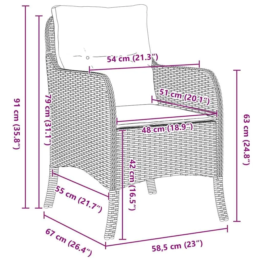 Outdoor Dining Set Modern Black Poly Rattan 5 Piece with Cushions