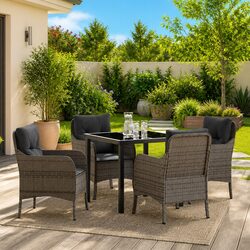 You’ll Love This 5-Piece Grey Outdoor Dining Set