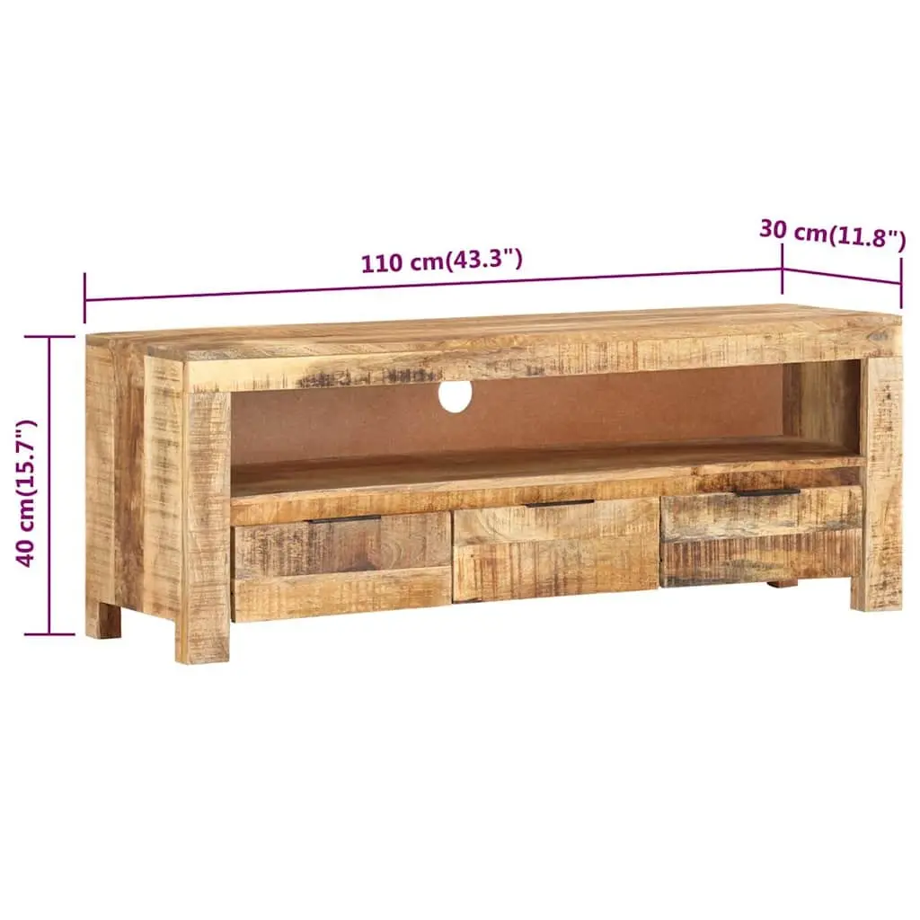TV Cabinet Wooden Media Unit with Drawers 110x30x40 cm