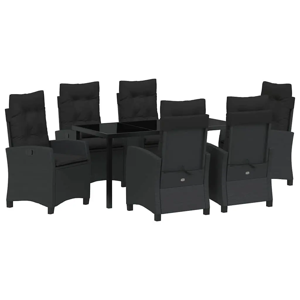Garden Dining Set 7 Piece Outdoor Furniture Modern Patio Table with Cushions and Multi-Position Backrest
