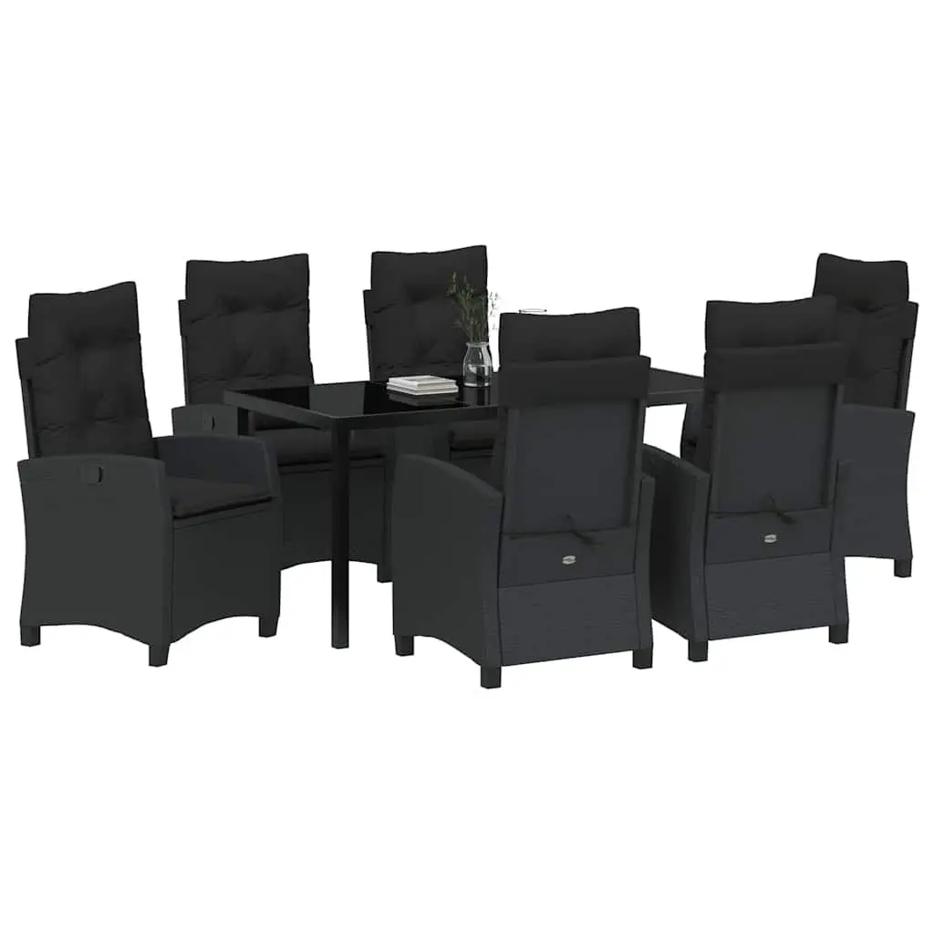 Garden Dining Set 7 Piece Outdoor Furniture Modern Patio Table with Cushions and Multi-Position Backrest