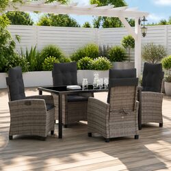 Friendly 5-Piece Grey Garden Dining Set for You