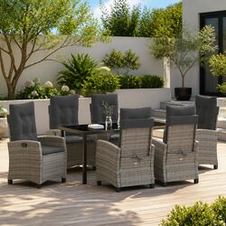 Friendly 7 Piece Grey Patio Dining Set