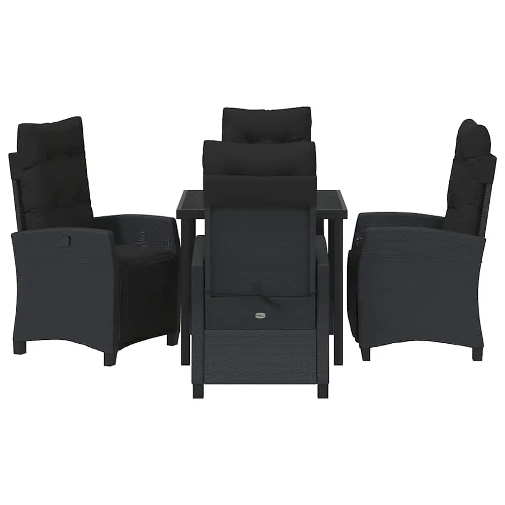 Garden Dining Set Modern 5 Piece Outdoor Furniture Poly Rattan Table with Cushions