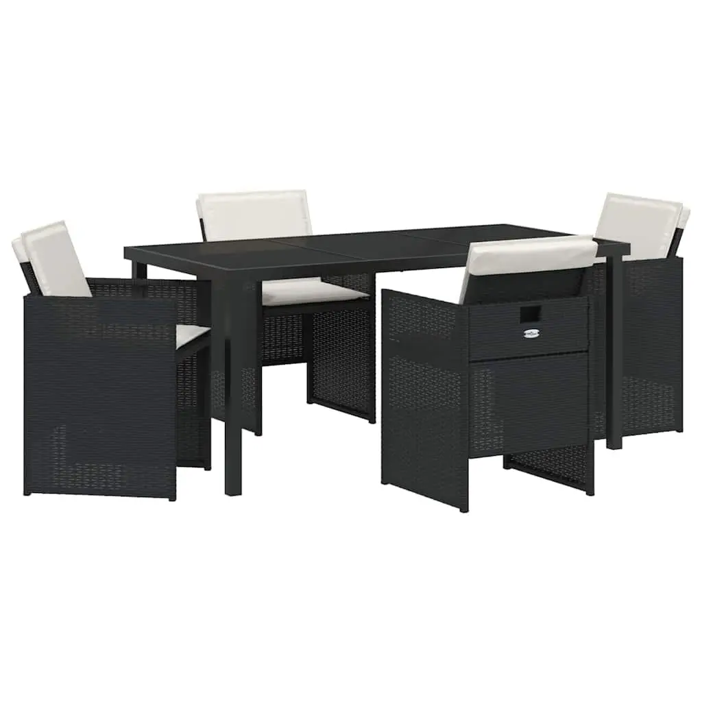 5-Piece Black Outdoor Dining Set