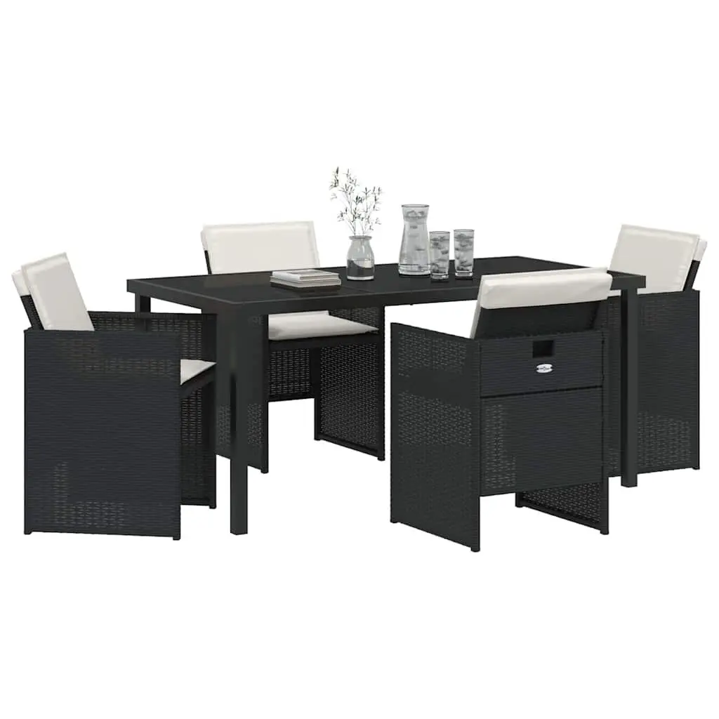 5-Piece Black Outdoor Dining Set