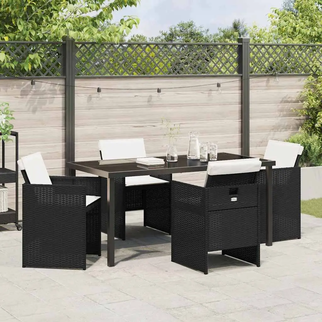 5-Piece Black Outdoor Dining Set