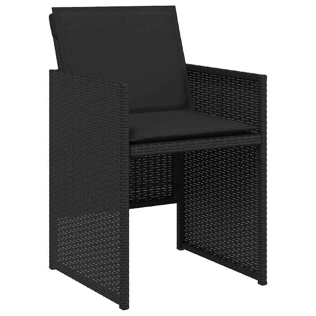 Garden Dining Set Black Metal Frame Poly Rattan 5 Piece