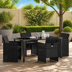 Your New Favorite Outdoor Dining Set 5 Piece in Black