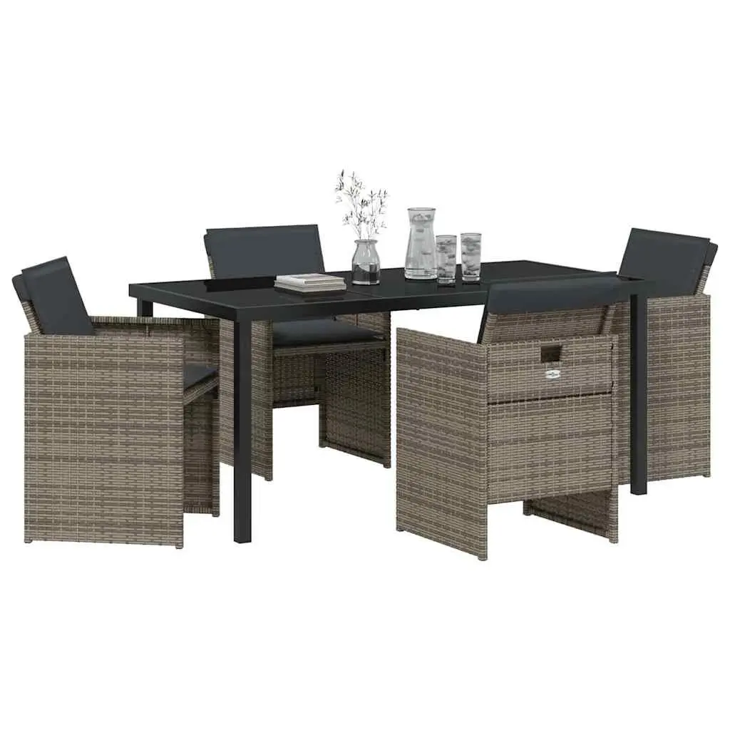 5-Piece Grey Dining Set Outdoors