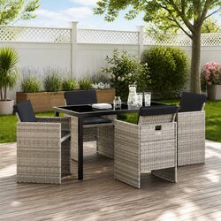 Light Grey 5-Piece Dining Set for Your Outdoor Space