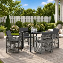 Friendly 5-Piece Grey Dining Set for Outdoors