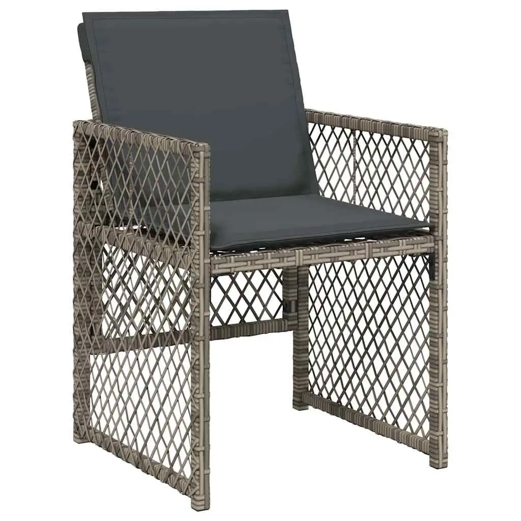 Garden Dining Set 5 Piece Grey Poly Rattan Outdoor Furniture Table Chairs