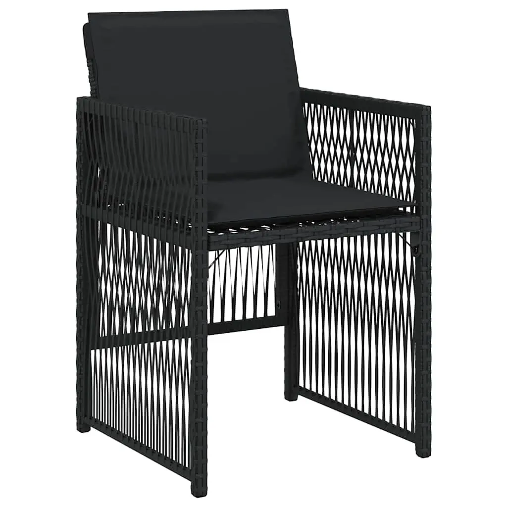 Garden Dining Set Modern 5 Piece Black Steel Outdoor Furniture Patio Table Chairs