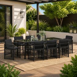 You’ll Love This Comfortable 9-Piece Garden Dining Set