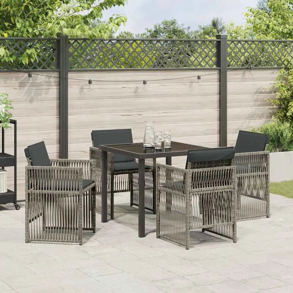 5-Piece Grey Garden Dining Set