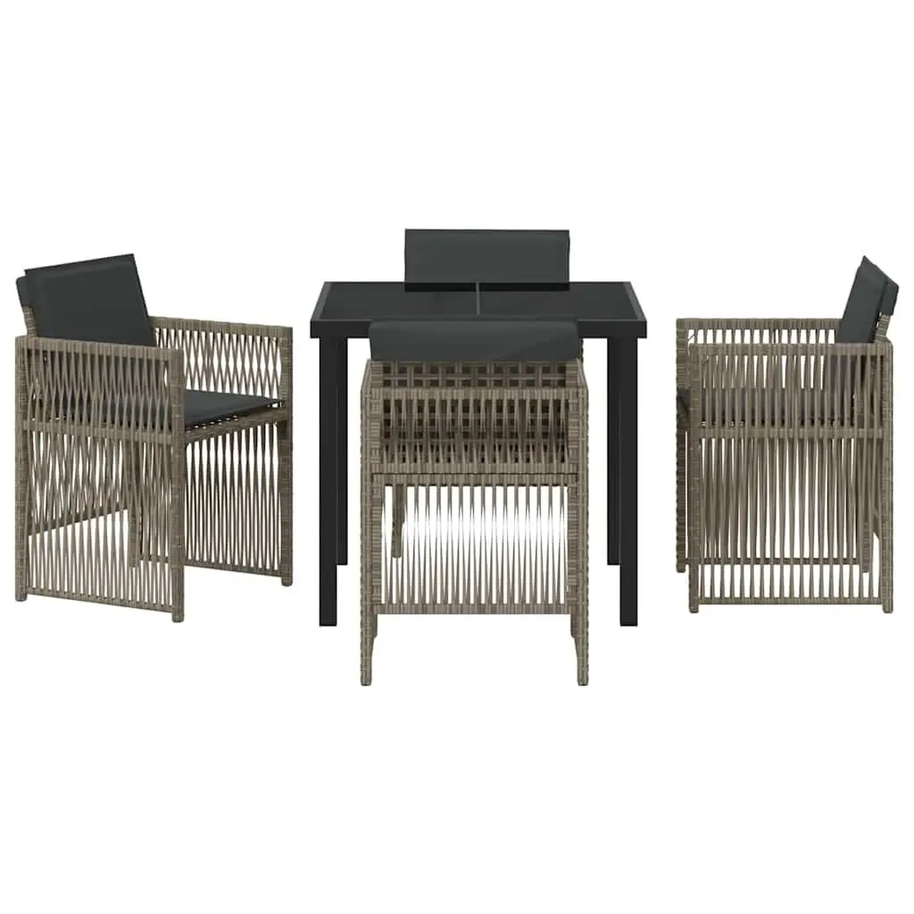 5-Piece Grey Garden Dining Set