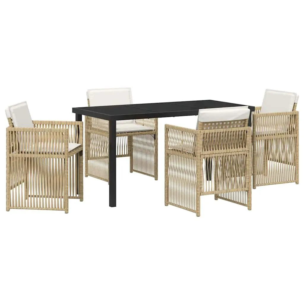 Outdoor Dining Set Modern 5 Piece Garden Furniture Patio Table Chairs Steel Frame