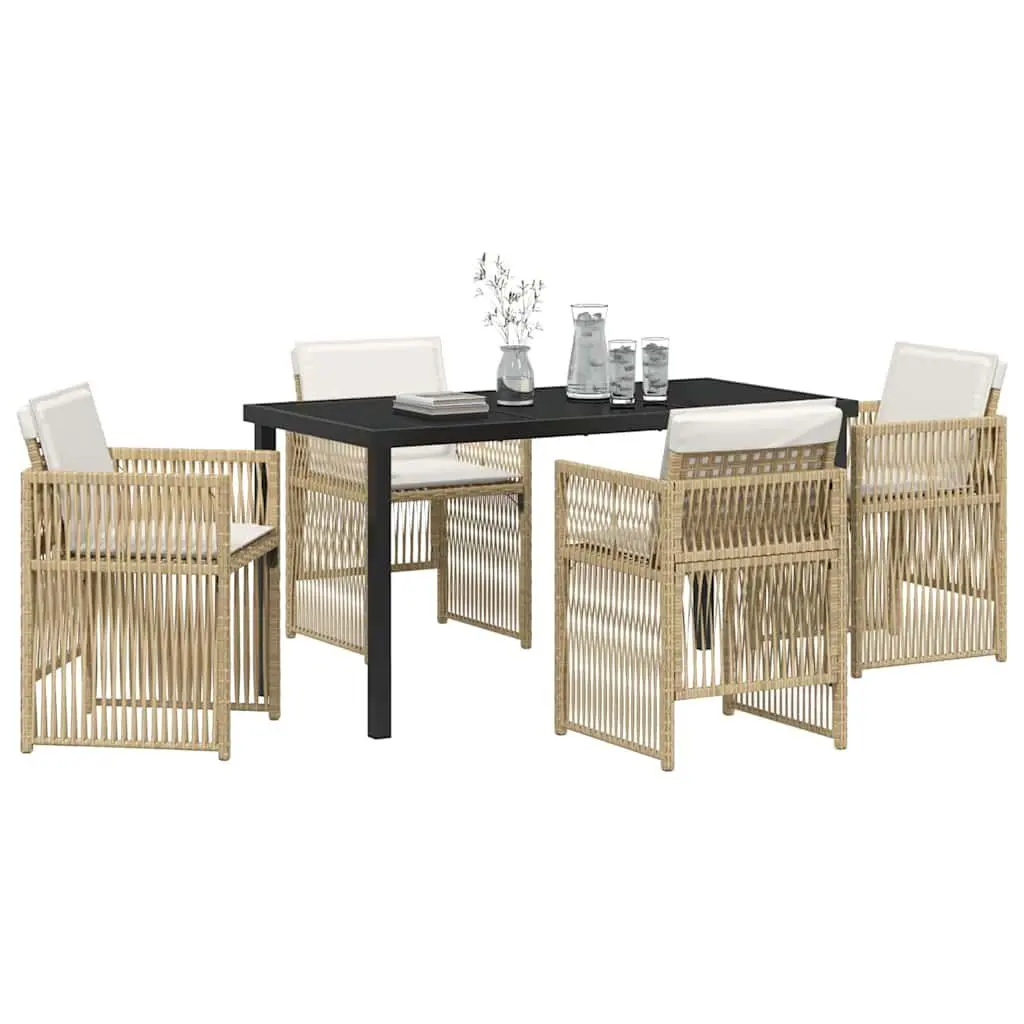 Outdoor Dining Set Modern 5 Piece Garden Furniture Patio Table Chairs Steel Frame