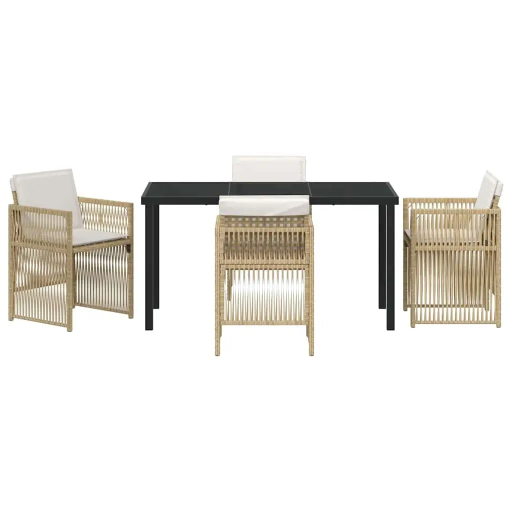 Outdoor Dining Set Modern 5 Piece Garden Furniture Patio Table Chairs Steel Frame