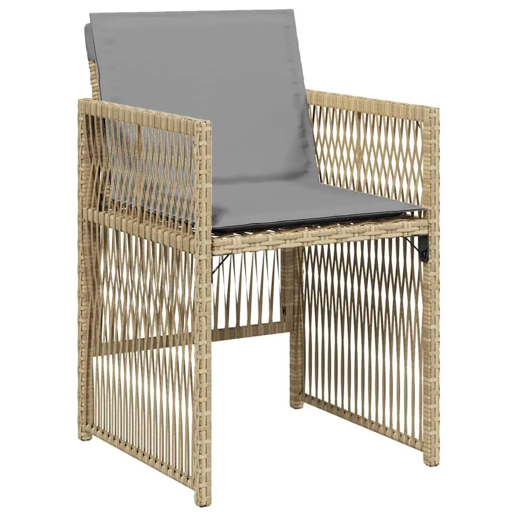 Garden Dining Set Modern Outdoor Furniture 5 Piece Beige Steel Frame