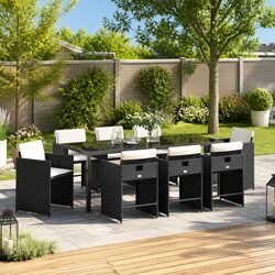Your Perfect 9-Piece Black Outdoor Dining Set Awaits