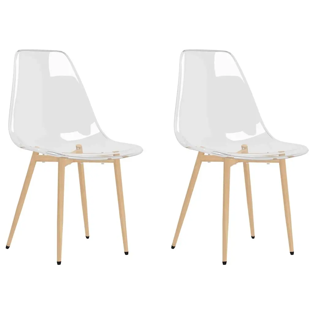 Dining Chairs Transparent Seat 2 Piece Ergonomic Backrest