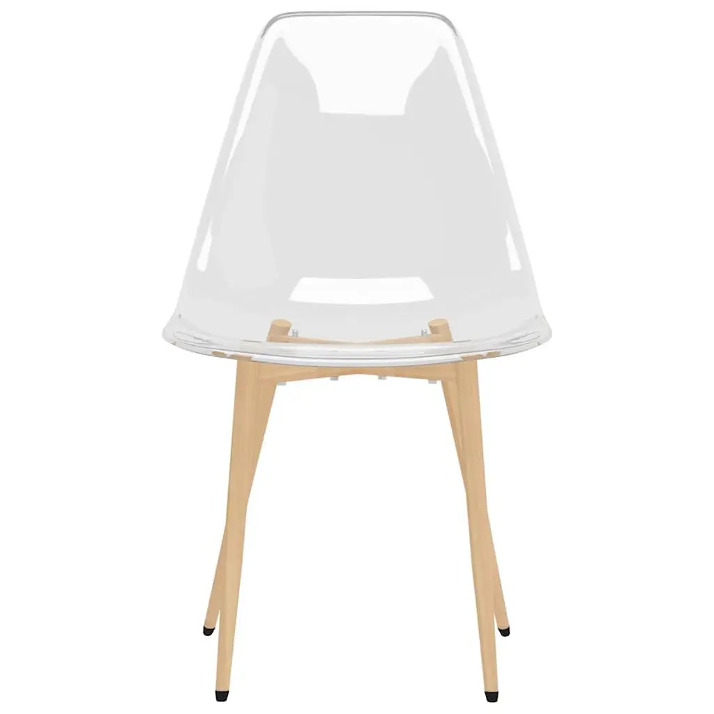 Dining Chairs Transparent Seat 2 Piece Ergonomic Backrest