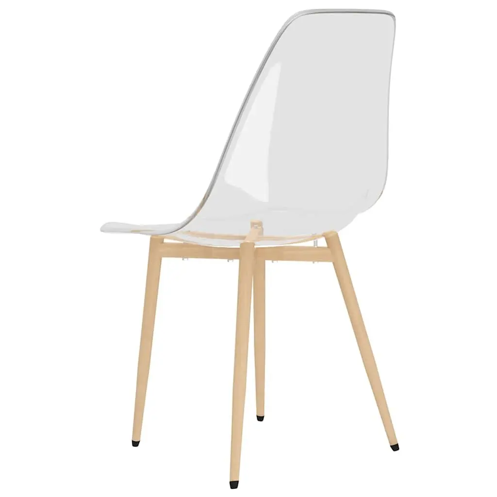 Dining Chairs Transparent Seat 2 Piece Ergonomic Backrest