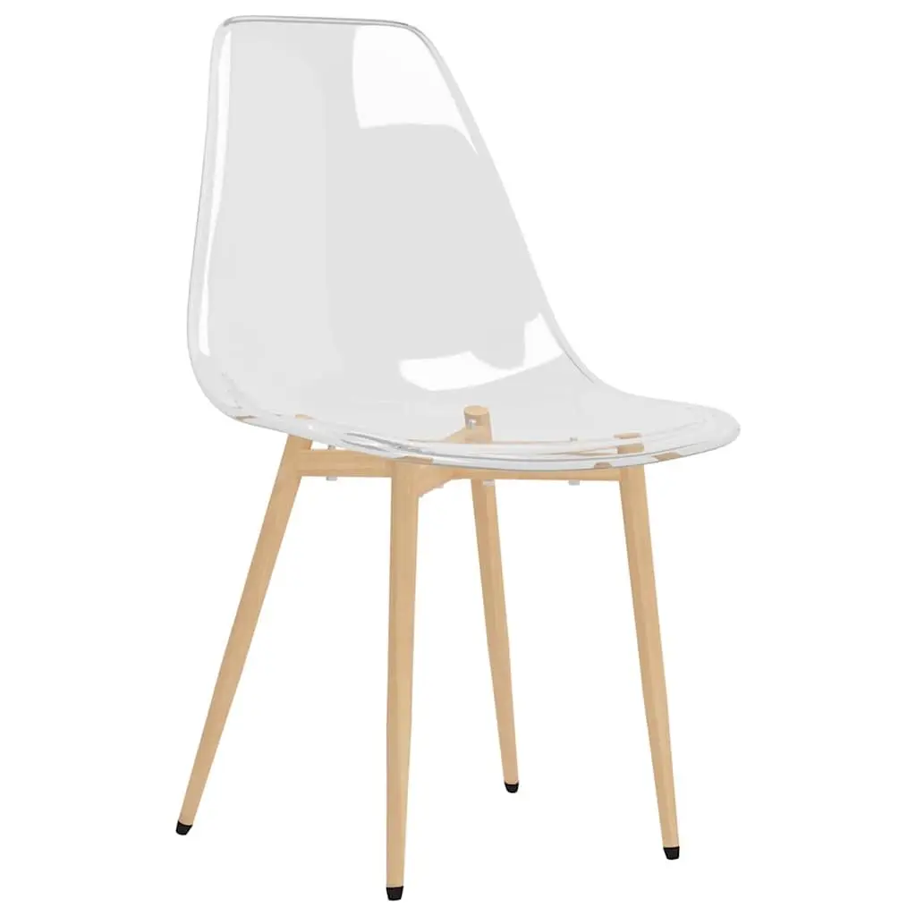 Dining Chairs Transparent Seat Ergonomic Backrest 4 Piece