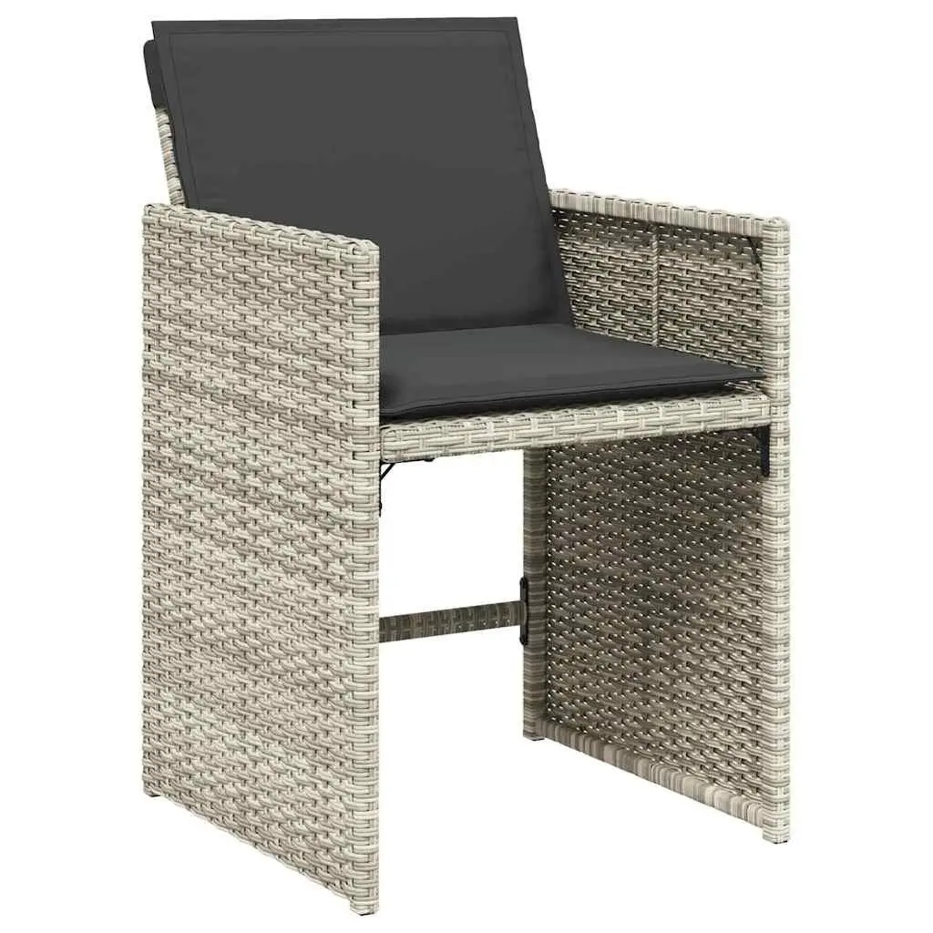 Garden Dining Set Light Grey 5 Pieces Outdoor Furniture Patio Table Chairs