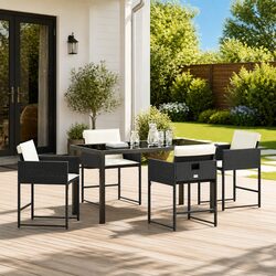 Friendly 5-Piece Black Dining Set for Your Patio